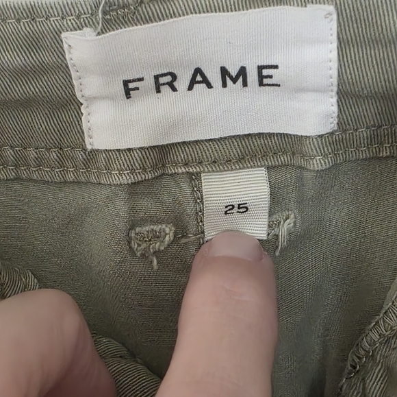 Frame Denim Banded Bottom Trapunto Moto Pants in Washed Aloe - Picture 6 of 6